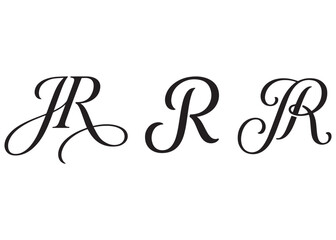 Obraz premium Stylish monogram letter r in cursive font featuring delicate swirls and luxurious decorative elements
