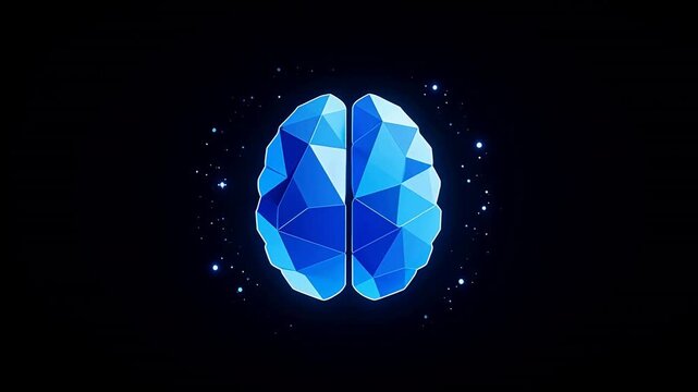 Blue geometric brain design