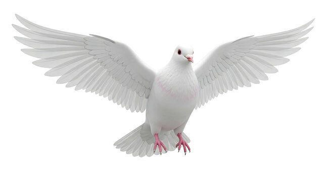 White Dove in Flight
