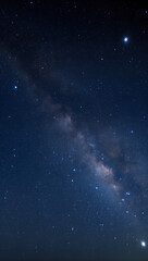 Fototapeta premium Blue starry night sky with milky way galaxy background