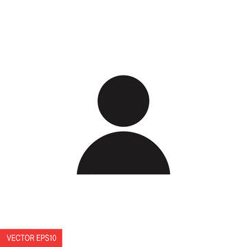 Simple Black Silhouette of Person Icon.