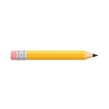Yellow Pencil with Pink Eraser and Black Tip.