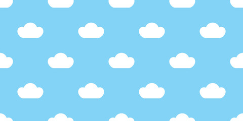 cloud seamless pattern blue sky fluffy vector cartoon doodle tile background gift wrapping paper repeat wallpaper illustration design scarf isolated
