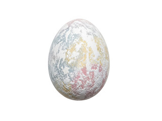 A beautifully decorated easter egg with colorful patterns and designs isolated on transparent background
