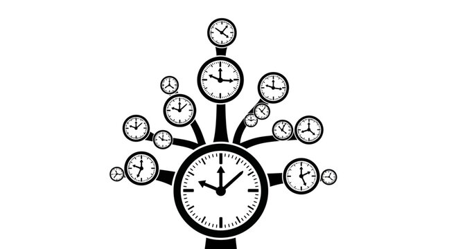 Multiple clocks on a clock face.
