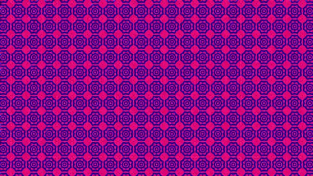 Animated geometric pattern in vibrant magenta and blue creating repeating circular shapes