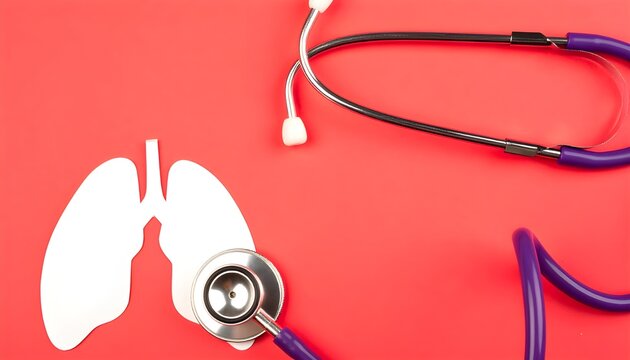 Medical Awareness Banner Featuring Lung Symbol and Stethoscope for TBC Campaign