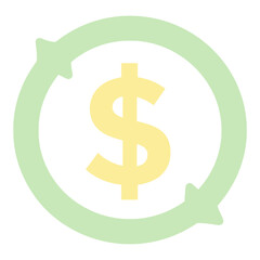 Obraz premium Dollar Sign with Circular Arrow UI Icon for Financial Dashboard
