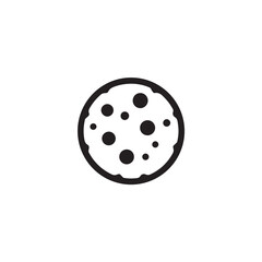 Obraz premium Minimalist Chocolate Chip Cookie Vector Icon on White Background