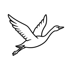 Obraz premium Flying Duck Line Icon for Web Interface