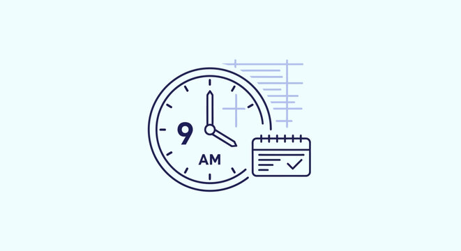 Clock and Calendar Icons Representing Time Management and Scheduling.