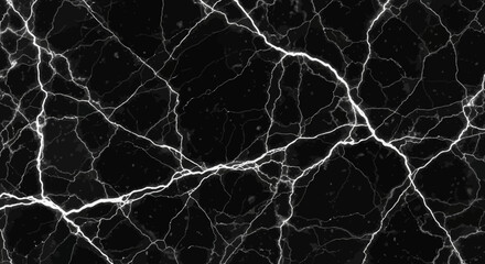 Black marble surface with white veins pattern texture background.