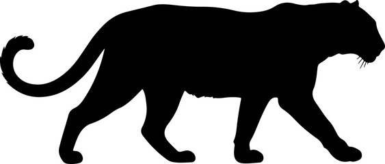 The walking leopard silhouette vector illustration © Print