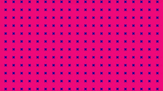 Dynamic seamless geometric pattern of magenta and blue diamonds and squares