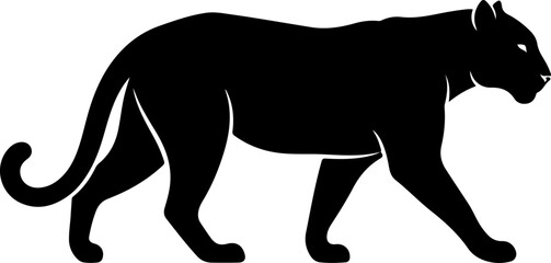The walking leopard silhouette vector illustration © Print