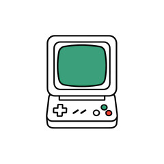 Outline Game Console UI Icon for App Interface