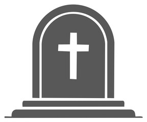 Fototapeta premium Grave marker with Christian cross symbol for funeral and memorial design