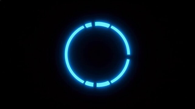 Blue glowing circular graphic on black