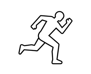 Running Person Outline UI Icon for Mobile Interface