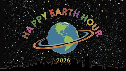 Celebrating earth hour 2026 with unity and sustainability in a starry night sky