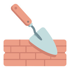 Trowel for Construction Work Flat Vector Icon for App UI