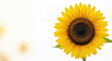 Obraz premium Cheerful sunflower facing the sun in a summer meadow detailed macro style