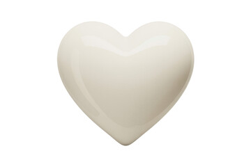 Obraz premium Light beige heart shiny smooth soft isolated on a transparent background