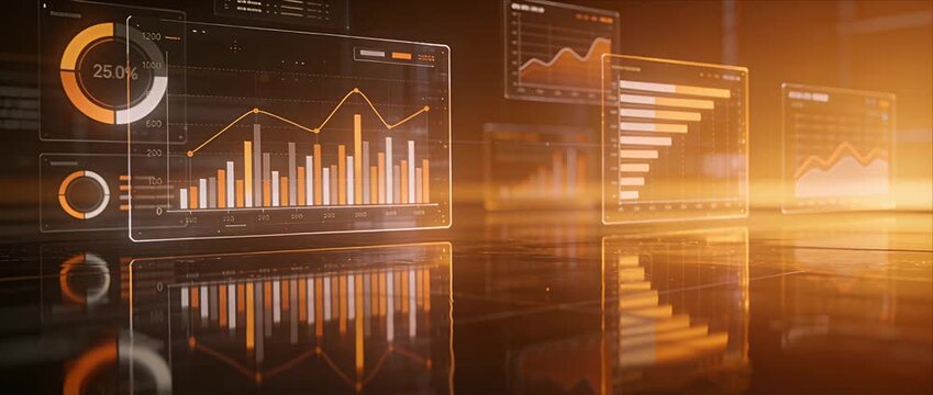 Data analysis dashboard chart report business analytics graph metric trend statistic finance digital screen background concept futuristic interface technology reflection professional focus