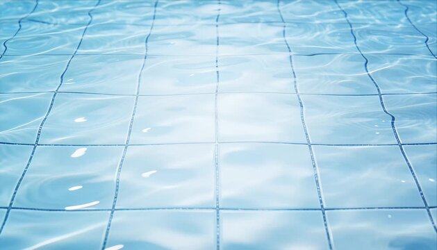 Clear water surface tile swimming pool blue water clean tile ripple reflection summer freshness relaxation wave aqua texture pattern background outdoor sunny daylight recreation vacation leisure