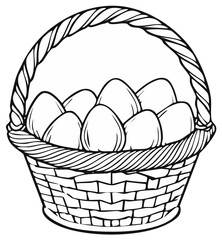Fototapeta premium Basket of eggs illustration