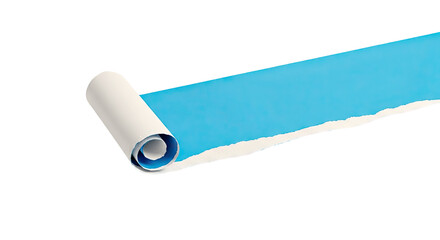 Unrolling Blue Paper Roll