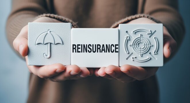 Reinsurance Blocks Held in Hands Depicting Protection and Risk Transfer Concept for Financial Services