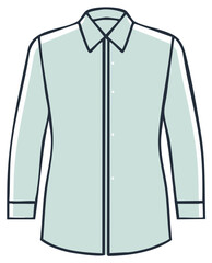 Simple vector illustration of a men's long sleeve button up dress shirt