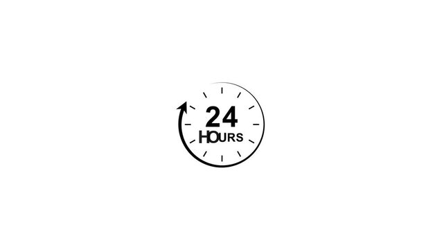 24 hour clock with circular arrow motion template 24 hours timer motion animation