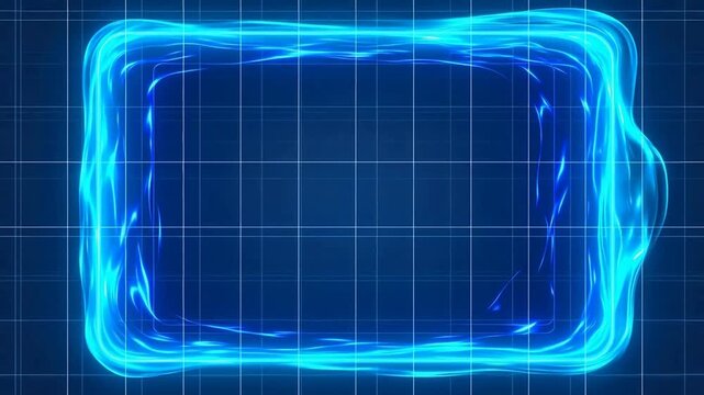 Blue neon grid frame animation