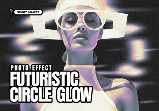 Futuristic Circle Glow Neon Portrait Effect Template