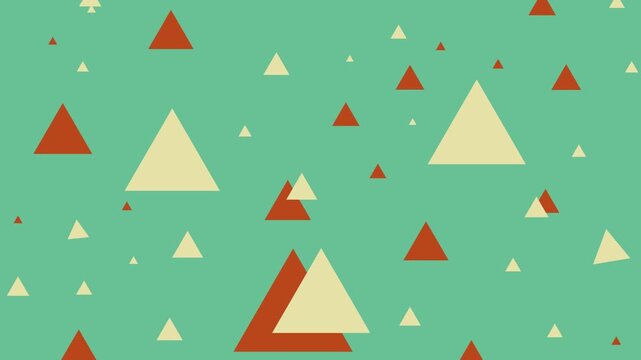 Retro Geometric Triangle Pattern Seamless Animation Teal Orange Cream Abstract Background Motion