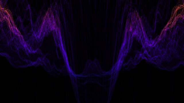 Massive 100K wireframe landscape of undulating mathematical peaks. Features a flawless, code-driven exact loop in 4K. Vivid elevation-driven neon gradients map infinite hyperbolic geometry.