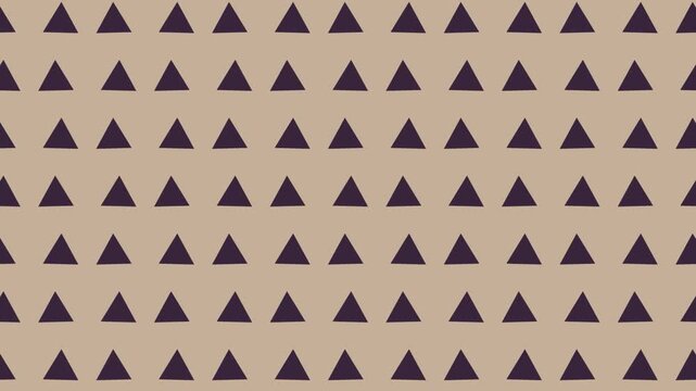 Seamless pattern with repeating dark purple triangles on a tan background for design projects