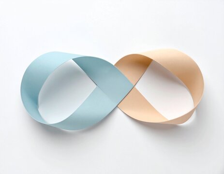 Infinity Symbol in Pastel: A minimalist presentation of an infinity symbol created with pastel-colored paper, offering a blend of artistic aesthetics. 