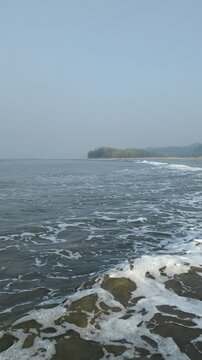 ​Tranquil Seaside View of Cox's Bazar with Iconic Jhabon Tree Line
