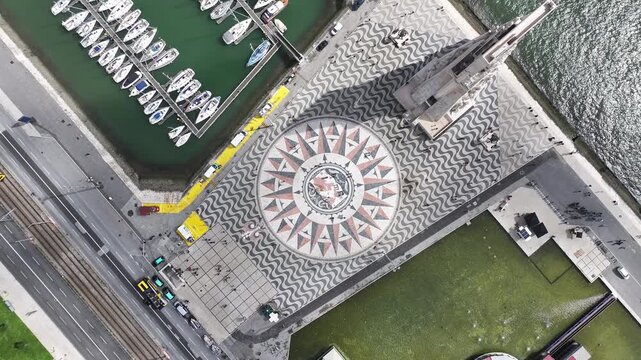 Discoveries Monument At Lisbon In Lisbon District Portugal. Discovery Monument. Travel Destination. Discoveries Monument At Lisbon In Portugal. Maritime History. Landmark Square. Portugal Skyline.