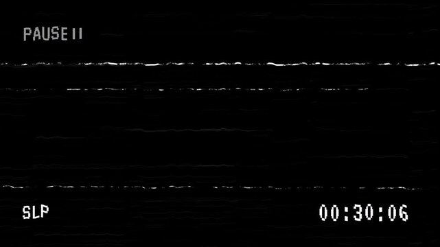 Pausing VHS - Vintage Camcorder Recording Static and Timer Display