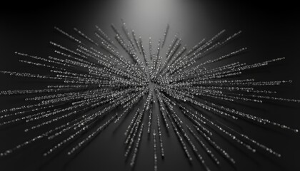 Obraz premium Reflective Spheres Radiating Abstract Pattern On Dark Background With Glimmering Light