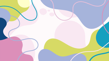 Soft pastel shapes combined with flowing decorative lines create a modern abstract background. Perfect for creative branding, feminine design, packaging, social media visuals, and stylish presentation