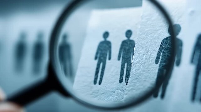 Magnifying glass focusing on candidate selection