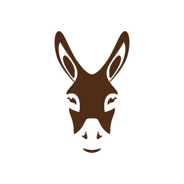  Donkey head logo icon isolated on white background