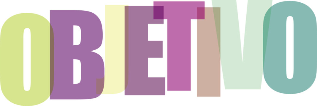 Objetivo tipograf&iacute;a moderna colorida dise&ntilde;o vectorial