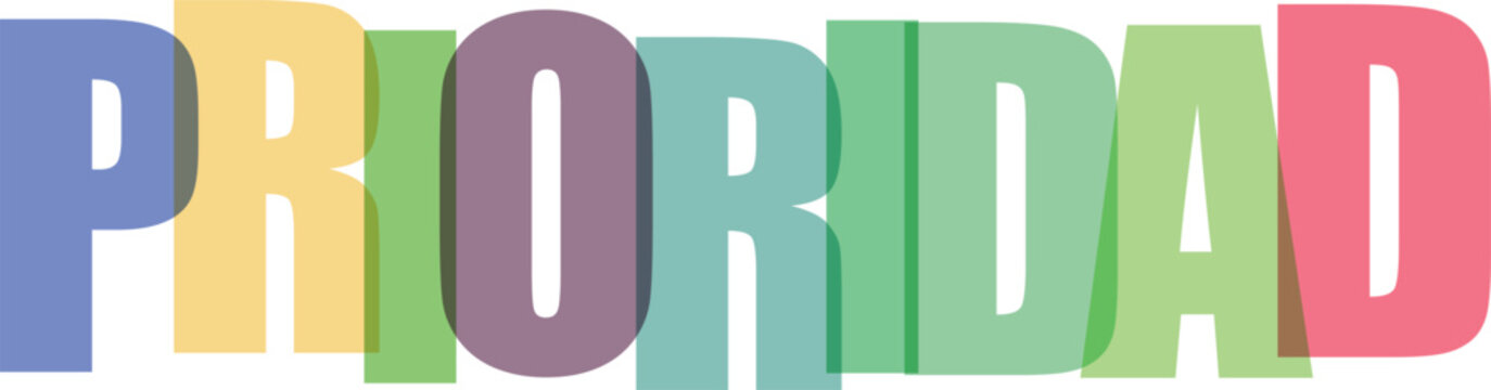 Prioridad tipograf&iacute;a moderna colorida dise&ntilde;o vectorial