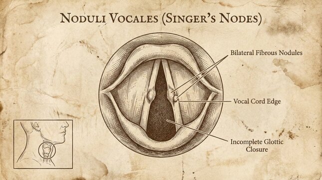 Detailed Vocal Cord Anatomy Illustration, Singers Nodes Explained.